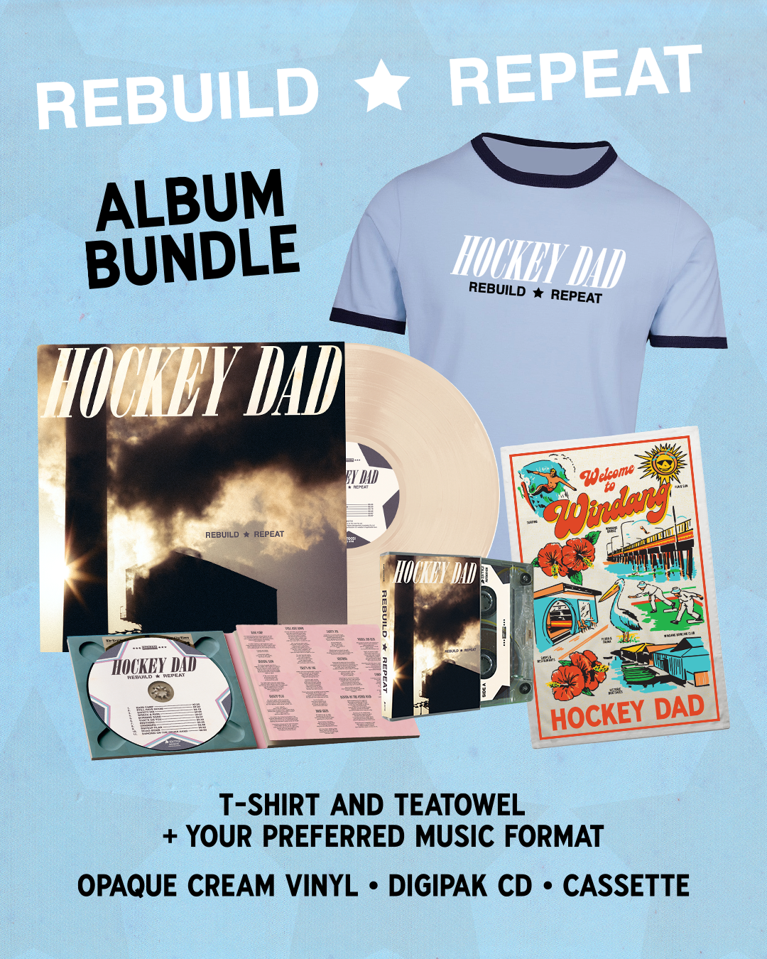 Rebuild Repeat - Album Bundle w/ T-Shirt & Tea Towel
